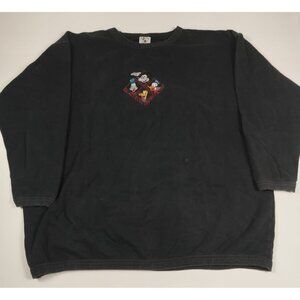 Disney Mickey Mouse Men XL Grey Graphic Pullover Sweatshirt Crewneck Retro